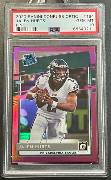 Jalen Hurts Rookie 2020 Optic Pink Parallel PSA 10