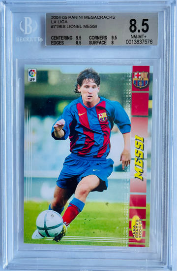 2004 Panini Megacracks Lionel Messi BGS 8.5 Rookie RC #71