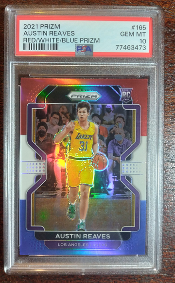 2021 Prizm Austin Reaves Red White Blue PSA 10