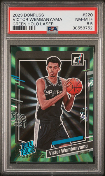 2023 Donruss Victor Wembanyama. Green Laser Psa 8.5