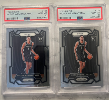 (2) 2023 PRIZM VICTOR WEMBANYAMA PSA 10 