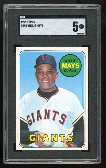1969 Topps Willie Mays #190 SGC 5