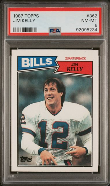 1987 Topps JIM KELLY #362 Rookie RC PSA 8