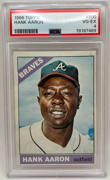 1966 Topps Hank Aaron PSA 4 VG-EX #500 HOF