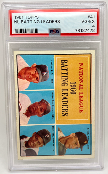 1961 Topps NL Batting Leaders PSA 4 Mays Clemente #41