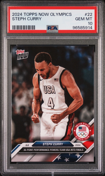 2024 Topps Now Olympics 22 Stephen Curry PSA GEM MINT
