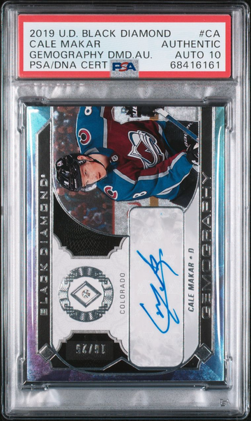 2019 Upper Deck Black Diamond. Cale Makar Gemography Auto