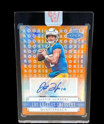 2020 Panini Honors Justin Herbert Rookie Auto Orange /25 Chargers