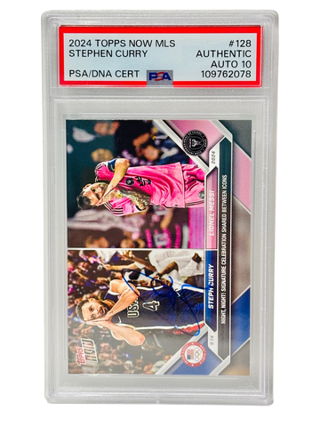 2024 Topps Now Stephen Curry Signed / Lionel Messi "Night Night" PSA/DNA AUTO 10