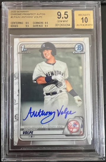2020 Bowman Chrome ANTHONY VOLPE 1st Bowman AUTO BGS 9.5 / 10