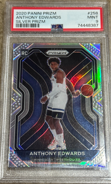 2020 Panini Prizm Silver #258 Anthony Edwards RC Rookie MINT PSA 9 Timberwolves
