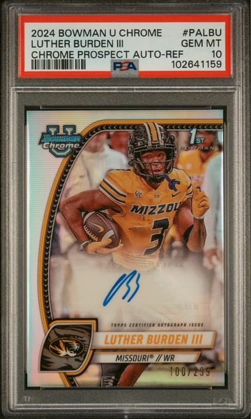 2024 Bowman Chrome University Luther Burden Refractor Auto /299