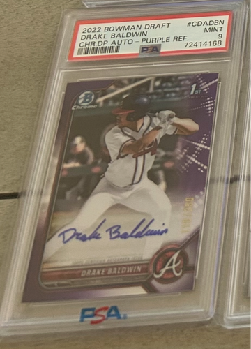 2022 bowman first chrome auto /250 purple drake Baldwin