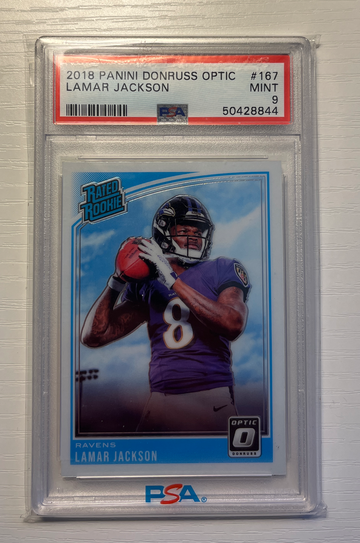 2018 Lamar Jackson Optic Donruss Base PSA 9