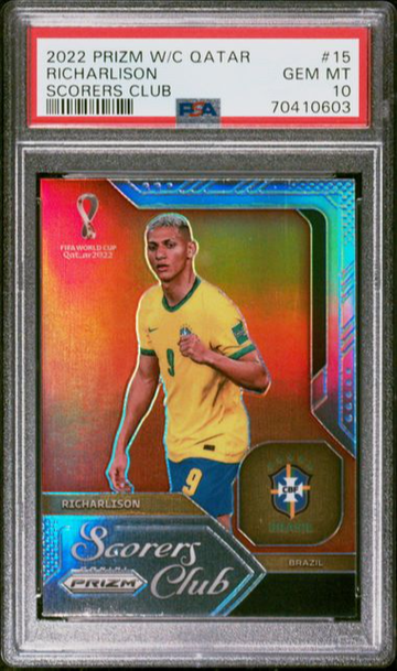 2022 Panini Prizm World Cup Qatar Richarlison Scorers Club PSA 10