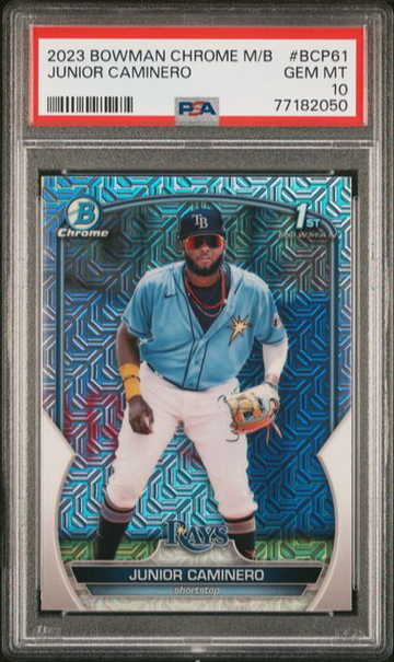 2023 Bowman Chrome Junior Caminero Mega Box Refractor PSA 10