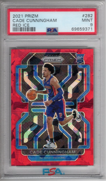 2021-22 Panini Prizm Cade Cunningham Red Ice PSA 9