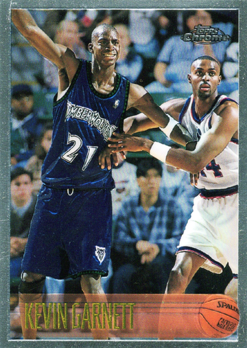 1996-97 TOPPS CHROME ROOKIE # 131 KEVIN GARNETT HOF
