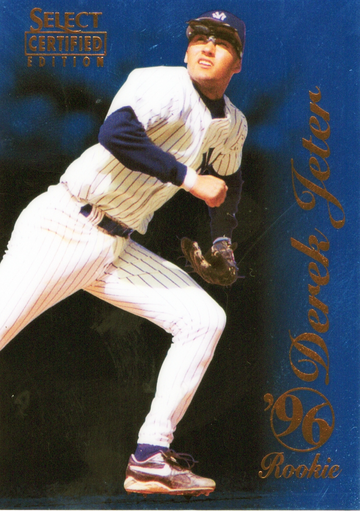 1996 SELECT CERTIFIED BLUE ROOKIE # 100 DEREK JETER HOF