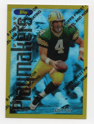 1996 TOPPS FINEST PLAYMAKERS REFRACTOR # 132 BRETT FAVRE HOF