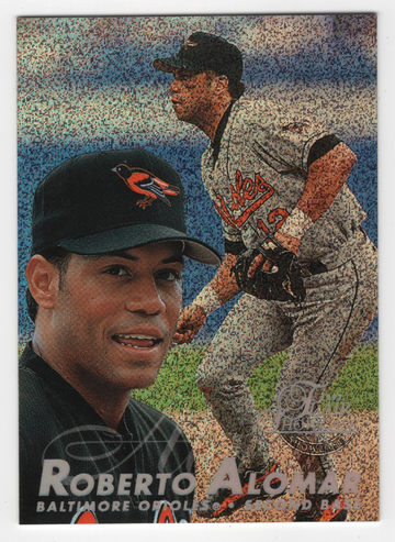 1997 FLAIR SHOWCASE ROW 0 ROBERTO ALOMAR # 58 HOF
