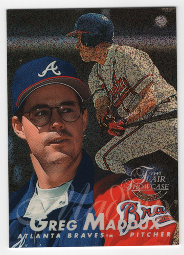 1997 FLAIR SHOWCASE ROW 0 GREG MADDUX # 44 HOF