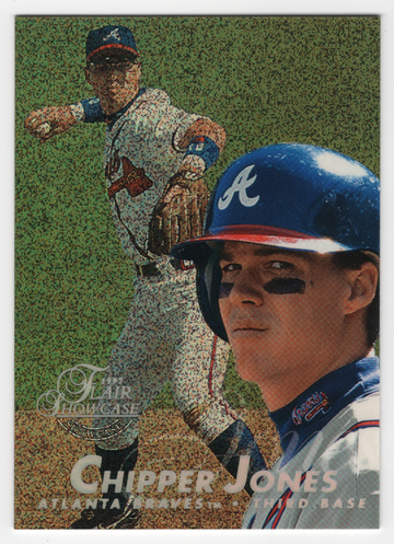 1997 FLAIR SHOWCASE ROW 0 CHIPPER JONES # 10 HOF