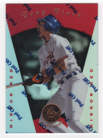 1997 PINNACLE CERTIFIED MIRROR RED TONY CLARK # 18
