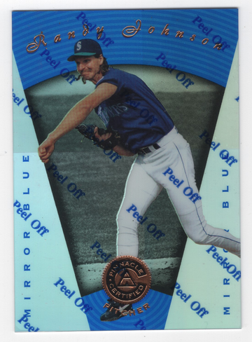 1997 PINNACLE CERTIFIED MIRROR BLUE RANDY JOHNSON # 54 HOF