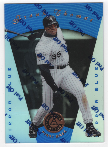 1997 PINNACLE CERTIFIED MIRROR BLUE FRANK THOMAS # 41 HOF