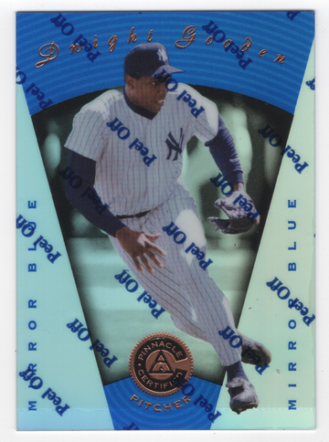 1997 PINNACLE CERTIFIED MIRROR BLUE DWIGHT GOODEN # 94 HOF