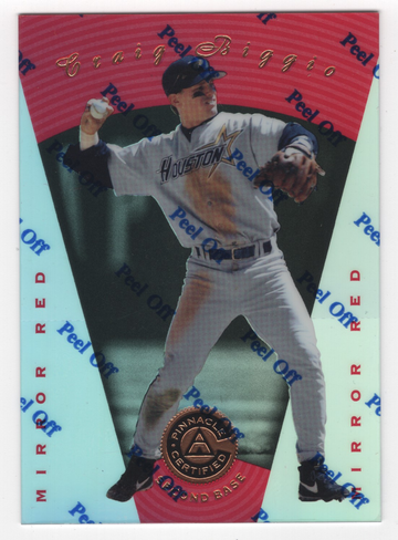 1997 PINNACLE CERTIFIED MIRROR RED CRAIG BIGGIO # 9 HOF