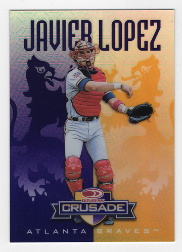 1998 DONRUSS CRUSADE PURPLE 052 OF 100 JAVIER LOPEZ # 58 HOF