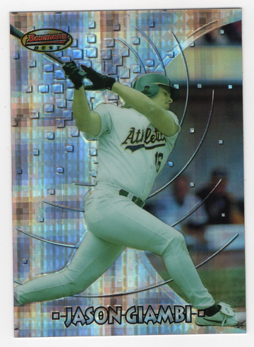 1997 BOWMAN'S BEST ATOMIC REFRACTOR JASON GIAMBI # 87 HOF
