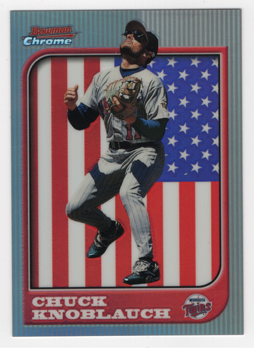 1997 BOWMAN'S CHROME REFRACTOR CHUCK KNOBLAUCH # 32 HOF