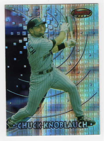 1997 BOWMAN'S BEST ATOMIC REFRACTOR CHUCK KNOBLAUCH # 51 HOF