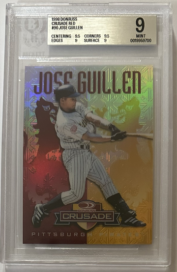 🔥 1998 DONRUSS CRUSADE RED JOSE GUILLEN #90 ROOKIE 020/025 BGS 9. ONLY 1 POP 🔥