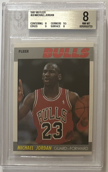 🔥 1987-88 FLEER MICHAEL JORDAN # 59 HOF NBA LEGEND BGS 8.0 SUBS 8.0 9.0 9.5 8.0