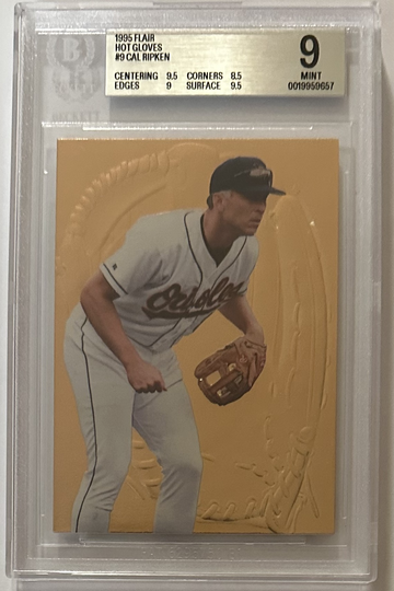 🔥 1995 FLAIR HOT GLOVES CAL RIPKEN JR. HALL OF FAMER #9 * ERROR CARD * BGS 9.0