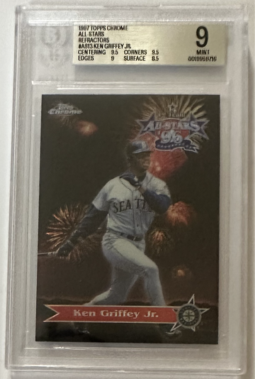🔥 1997 TOPPS CHROME ALL-STARS REFRACTOR KEN GRIFFEY Jr HALL OF FAME #AS13 BGS 9