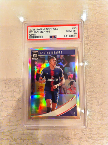 2018 Donruss Kylian Mbappe Optic Holo Silver Refractor Rookie PSA 10