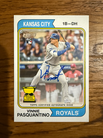 2023 Topps Heritage Vinnie Pasquantino Auto RC Italy Royals