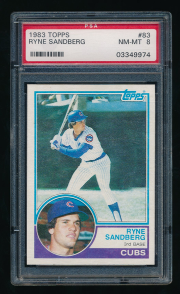 1983 Topps #83, Ryne Sandberg RC PSA 8 NMMT GREAT COLOR