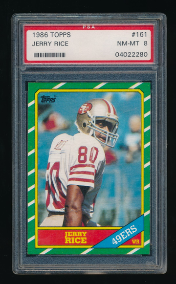 1986 Topps #161, Jerry Rice RC PSA 8 NMMT
