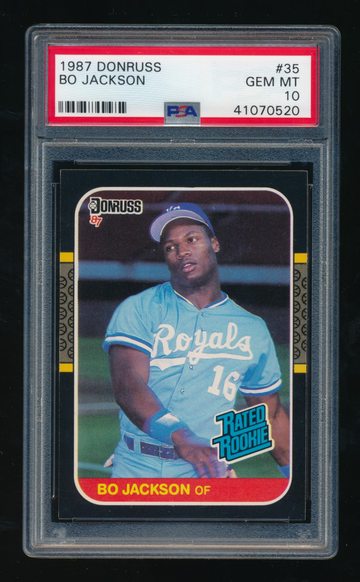 1987 Donruss #35, Bo Jackson RC PSA 10 GEM MINT