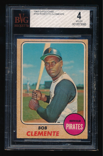1968 OPC #150, Roberto Clemente BVG 4 VGEX
