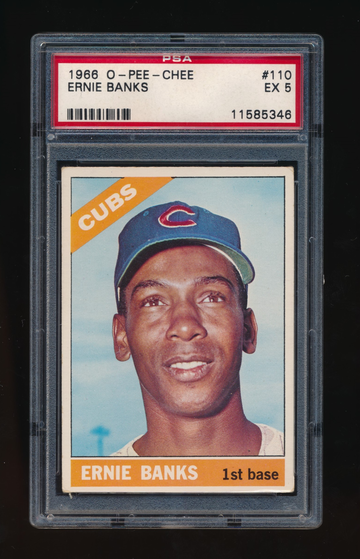1966 OPC #110, Ernie Banks PSA 5 EX 