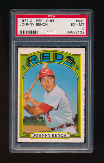 1972 OPC #433, Johnny Bench PSA 6 EXMT