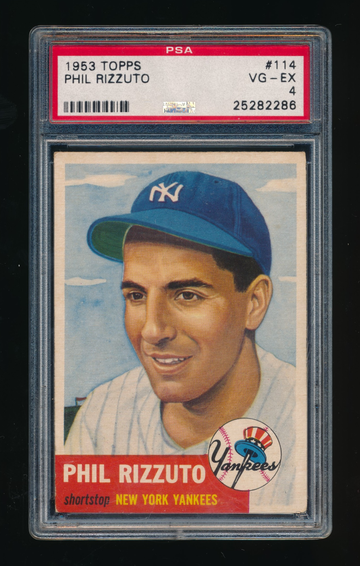 1953 Topps #114, Phil Rizzuto PSA 4 VGEX Centered