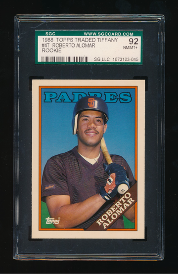 1988 Topps Traded Tiffany #4T Roberto Alomar RC SGC 8.5 NMMT+ Centered